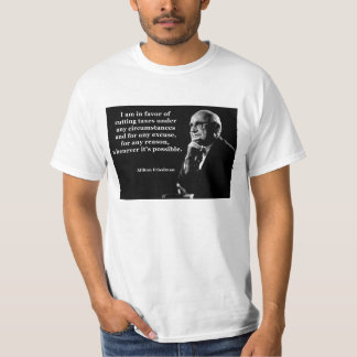 Camiseta Citações das reduções nos impostos de Milton