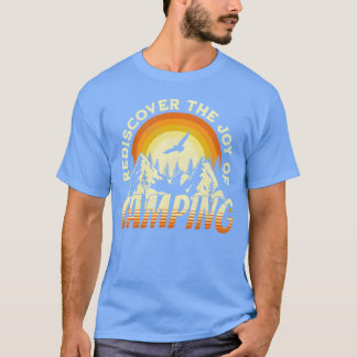 Camiseta Citações de acampamento vintage pôr do sol retrô p