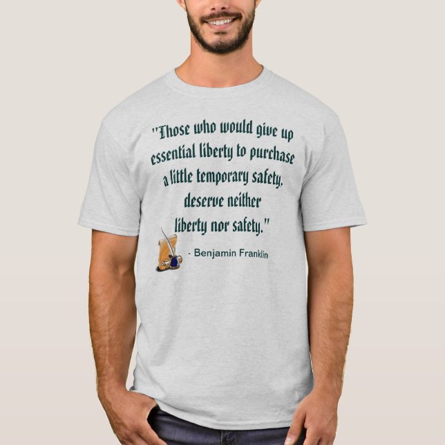 Camiseta Citações de Benjamin Franklin (Frente)