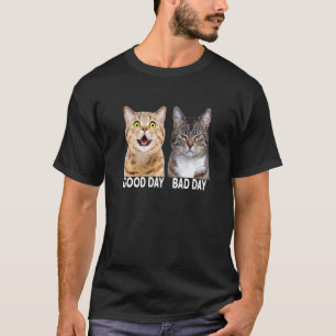 Camiseta citações de gato dois gatos dia bom dia ruim mal-h