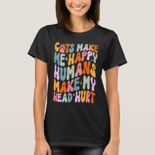 Camiseta Citações de Gatos Os Gatos Me Fazem Feliz Os Human