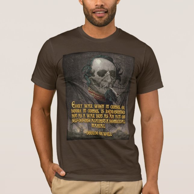Camiseta Citações de George Orwell na propaganda do tempo (Frente)