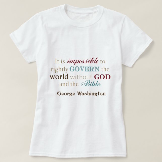 Camiseta Citações de George Washington (Frente do Design)