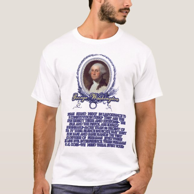 Camiseta Citações de George Washington em armas de fogo (Frente)