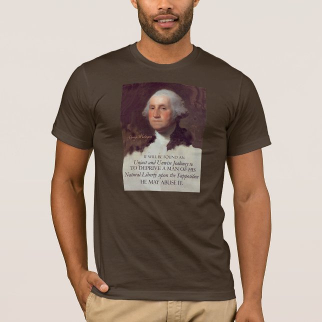 Camiseta Citações de George Washington na liberdade natural (Frente)