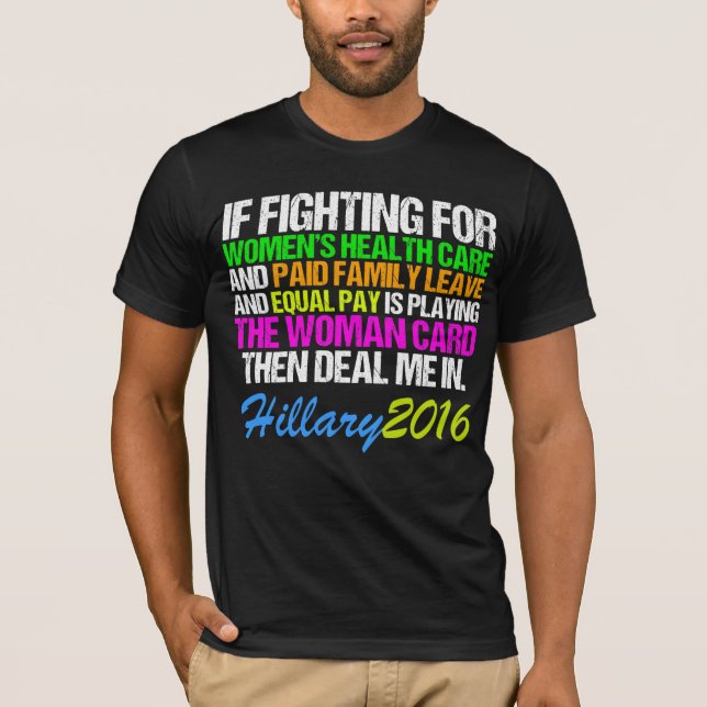 Camiseta Citações de Hillary do cartão da mulher pro (Frente)