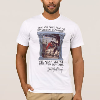 Camiseta Citações de JFK na revolução calma ou violenta