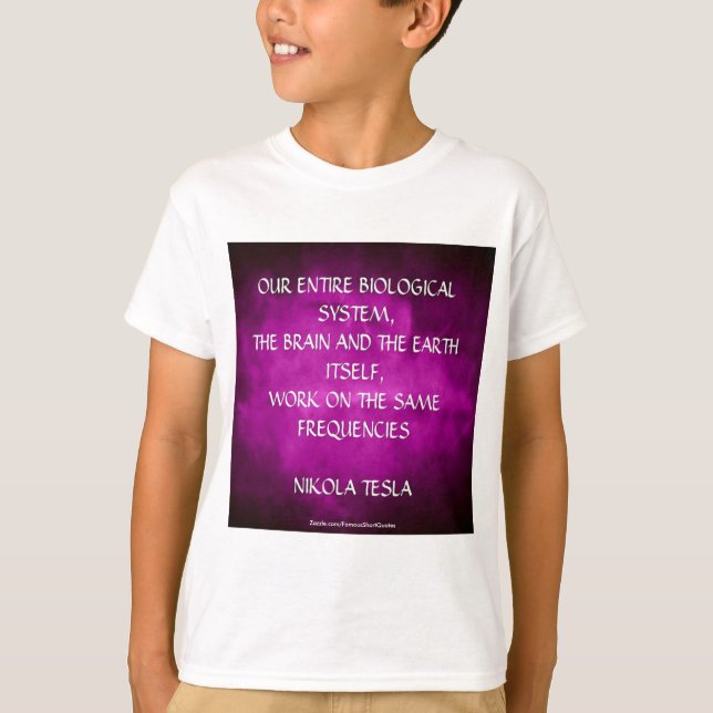 Camiseta Citações de Nikola Tesla - as mesmas freqüências (Frente)