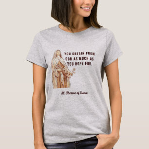 Camiseta Citações de Sta. Teresa de Lisieux Católica Cristã