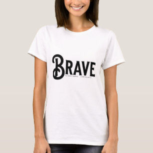 Camiseta citações de tendências de script simples e corajos