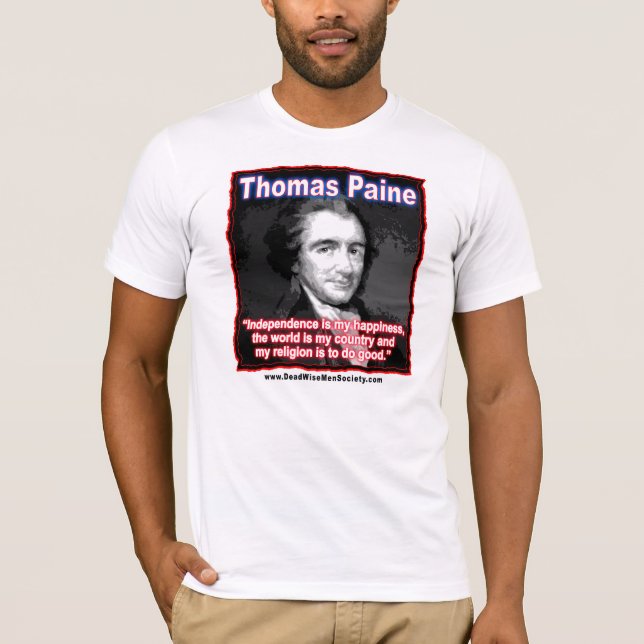 Camiseta Citações de Thomas Paine sobre a (Frente)
