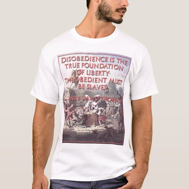 Camiseta Citações de Thoreau na desobediência civil (Frente)