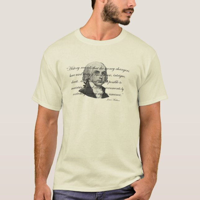 Camiseta Citações do banco de James Madison (Frente)