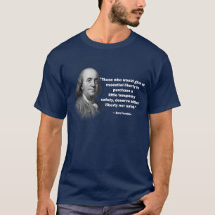 Camiseta Citações do controlo de armas de Ben Franklin - 