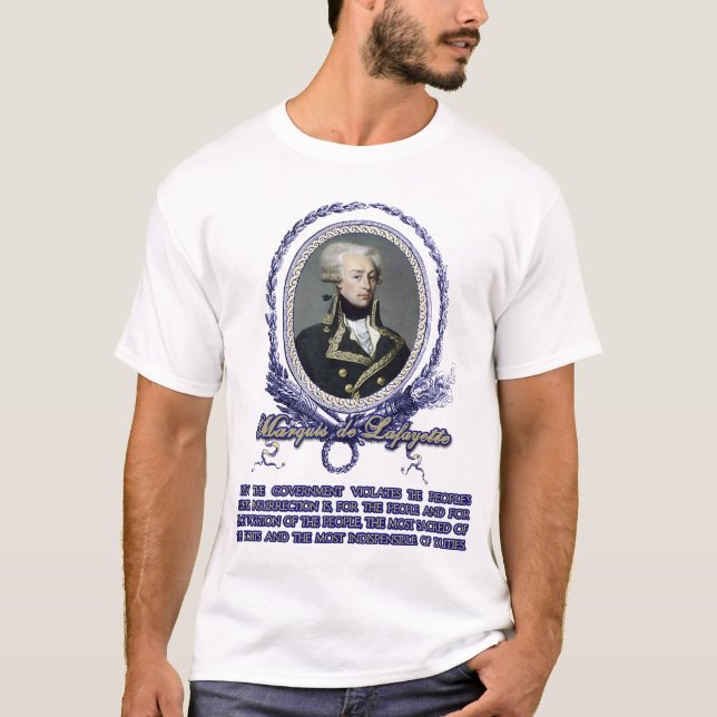 Camiseta Citações do de Lafayette do marquês na revolta (Frente)