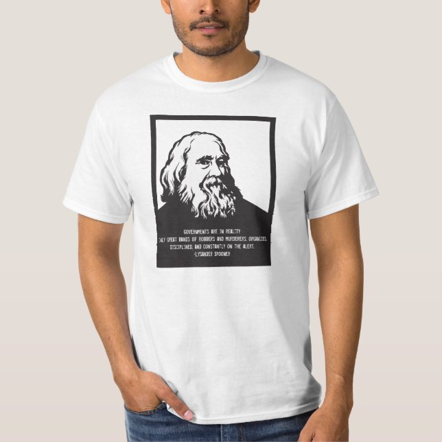 Camiseta Citações do governo de Lysander Spooner (Frente)