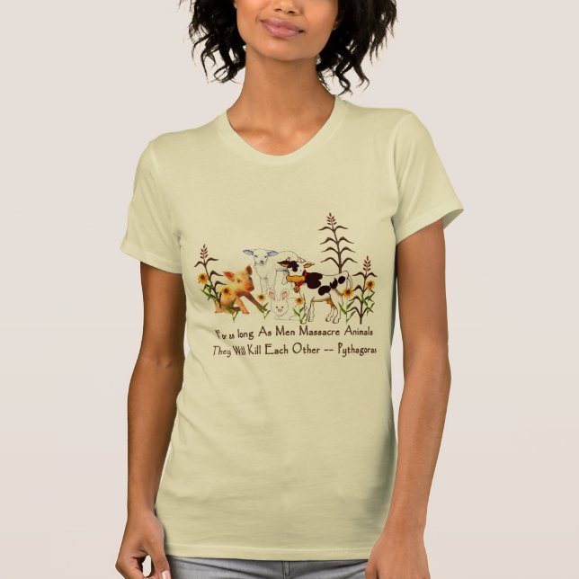 Camiseta Citações do vegetariano de Pythagoras (Frente)
