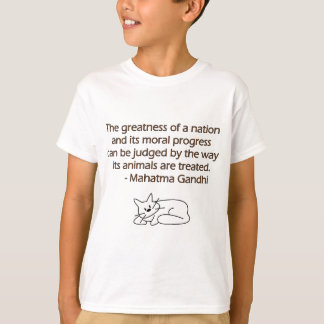 Camiseta Citações dos animais de Gandhi com gato