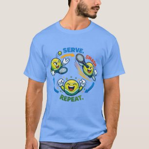 Camiseta Citações engraçadas de tênis servem smash repetir