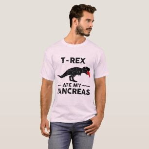Camiseta Citações engraçadas do diabetes - T-Rex comeu