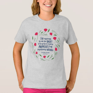 Camiseta Citações florais do livro da vida de Charlotte