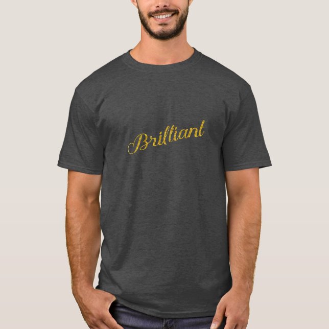 Camiseta Citações metálicas dos Sequins do brilho Dourado (Frente)