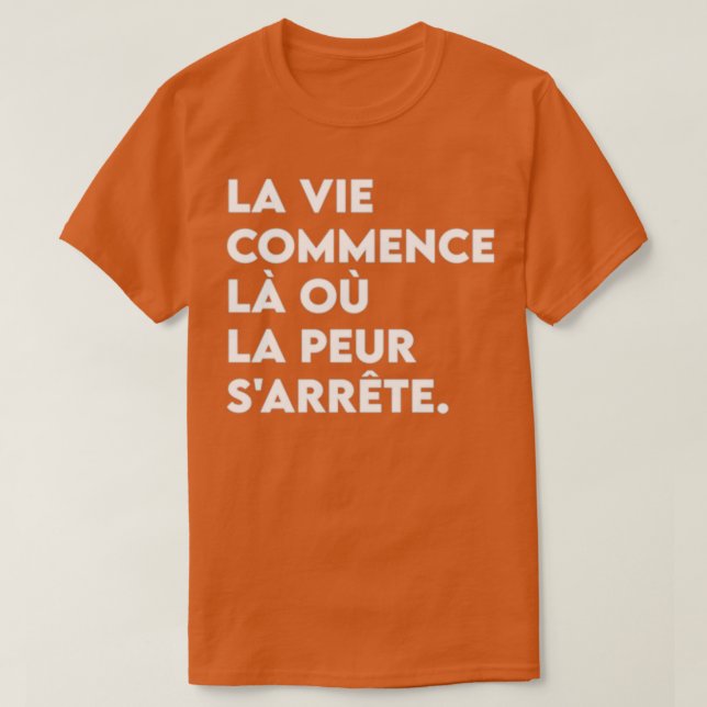 Camiseta Citações motivacionais da língua francesa inspirad (Frente do Design)