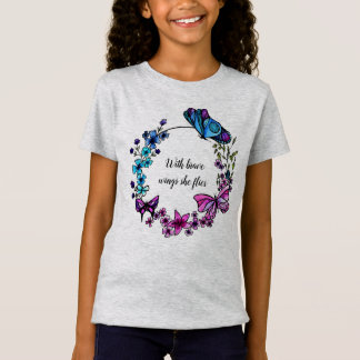 Camiseta Citações ou nome feito sob encomenda da borboleta