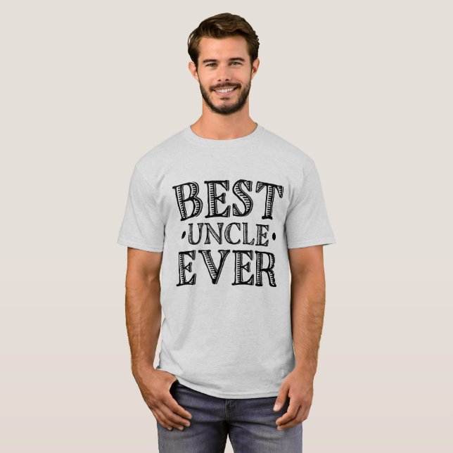 Camiseta Citações pretas o "melhor tio Nunca " da (Frente Completa)
