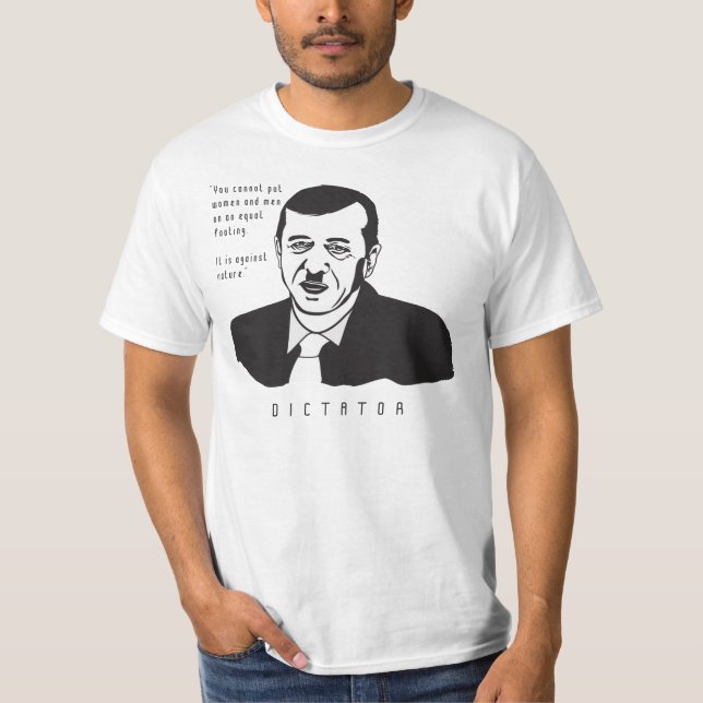 Camiseta Citações turcas do ditador - Tayyip Erdogan (Frente)