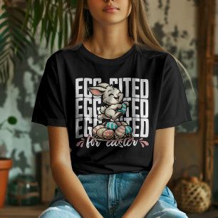 Camiseta Citado Para Páscoa Vintage Happy Bunny