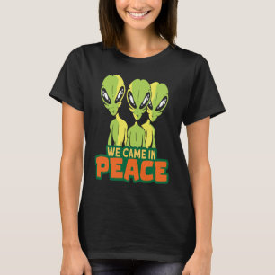 Camiseta citando ficção científica Alienígena Ufo que viemo