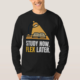 Camiseta Citar Motivação Estudantil Agora Estudar Flex Mais