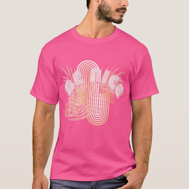 Camiseta Citar Peach Fuzz l Folhas retrô (Frente)