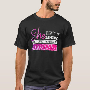 Camiseta citas engraçadas de meditação Presente de ioga par