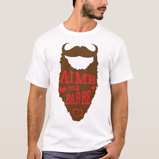 Camiseta citation_barbe_aime_coeur_humour_1412 (Frente)