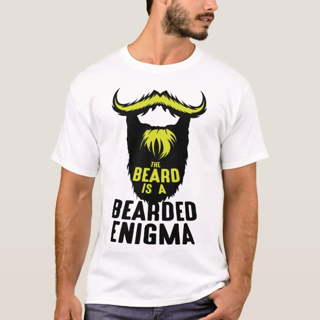 Camiseta citation barbe beard enigma bearded humour bureau  (Frente)