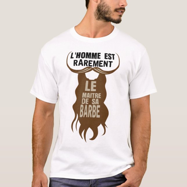 Camiseta citation_barbe_homme_maitre_barbu_moustache_humour (Frente)