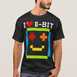 Camiseta citation i love 8 bit informatique retro game ordi