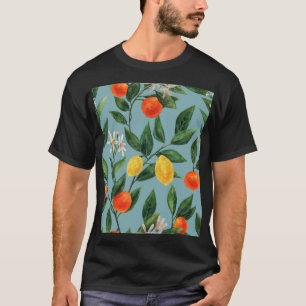 Camiseta Citrinos: Padrão Ornamental Por Aquarela
