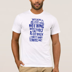 Camiseta Citroen "diferente é tudo" design do t-shirt