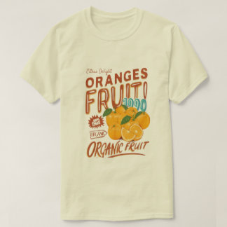 Camiseta "Citrus Delight" – Organic Orange Retro Tee