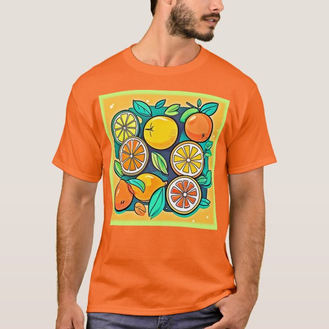 Camiseta Citrus Fruta Art (Frente)
