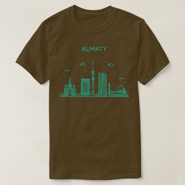 Camiseta City Night Almaty (Frente do Design)