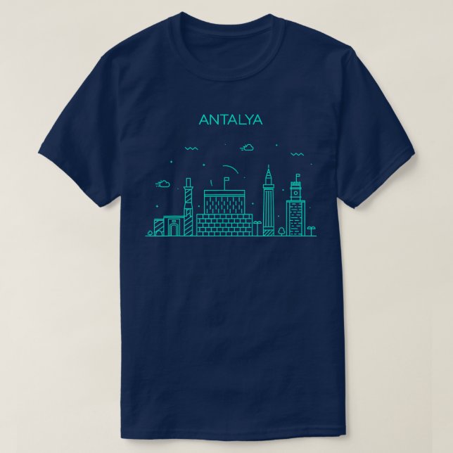 Camiseta City Night Antalya (Frente do Design)