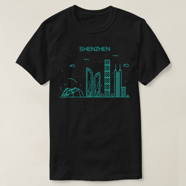 Camiseta City Night Shenzhen (Frente do Design)