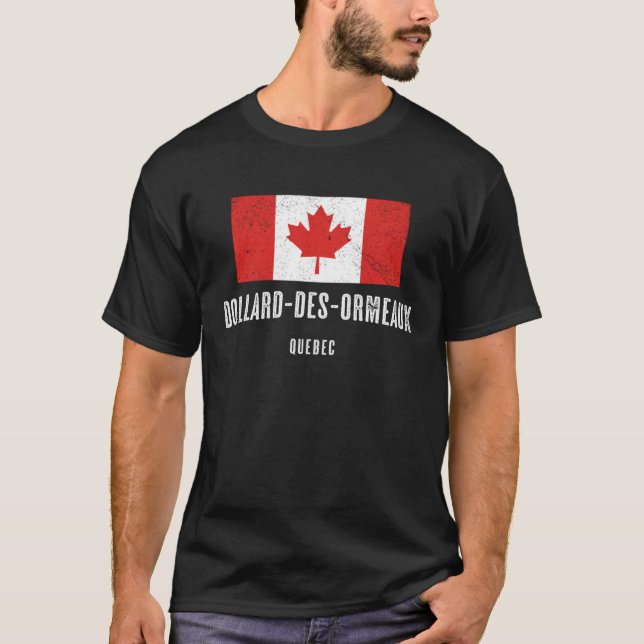 Camiseta City of Dollard des Ormeaux  CANADA Canadian Flag (Frente)