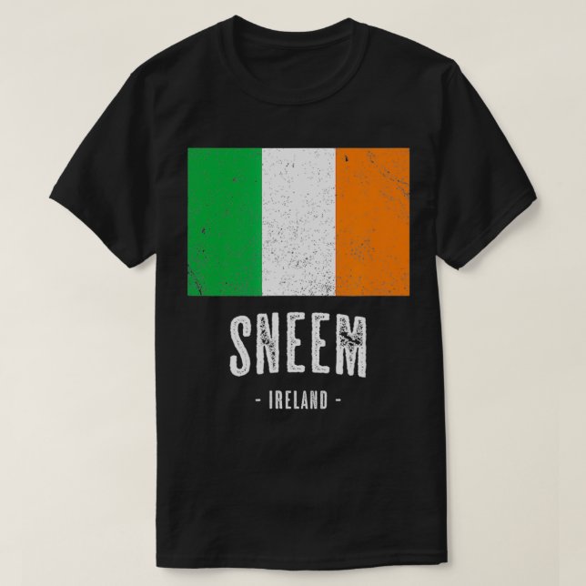 Camiseta City of SNEEM Ireland  Men Women Kids  Irish Flag  (Frente do Design)