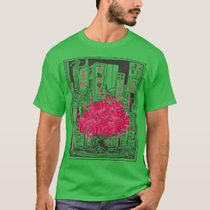 Camiseta City Sakura Anime Graphic Art Japanese Cherry Blos