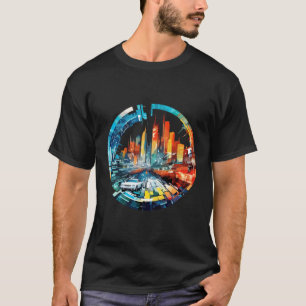 Camiseta City Skylines Urbain Mundo Divertido Vida Trabalho